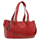 Chloe Tote Bag Leather 2way Red Gold Auth BA10946A-1