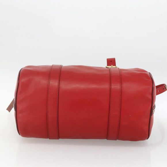 Chloe Tote Bag Leather 2way Red Gold Auth BA10946A