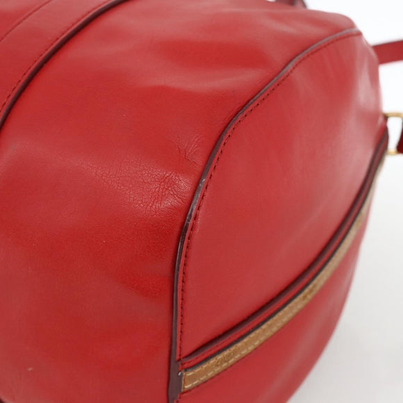 Chloe Tote Bag Leather 2way Red Gold Auth BA10946A