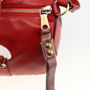 Chloe Tote Bag Leather 2way Red Gold Auth BA10946A-16