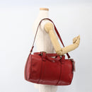 Chloe Tote Bag Leather 2way Red Gold Auth BA10946A-23
