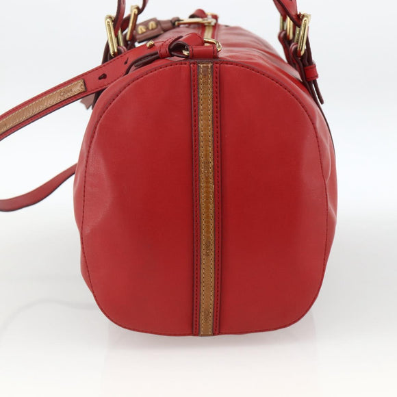 Chloe Tote Bag Leather 2way Red Gold Auth BA10946A