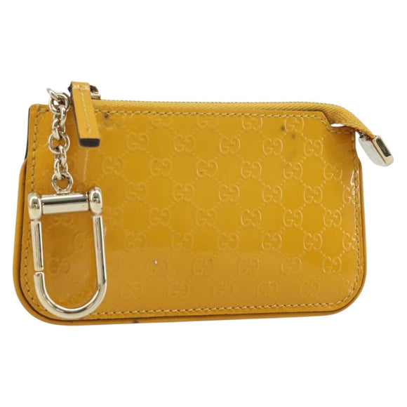 GUCCI Micro GG Canvas Guccissima Coin Purse PVC Yellow 233183 Auth BA10953