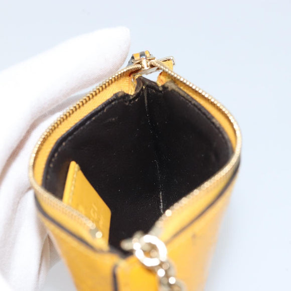 GUCCI Micro GG Canvas Guccissima Coin Purse PVC Yellow 233183 Auth BA10953