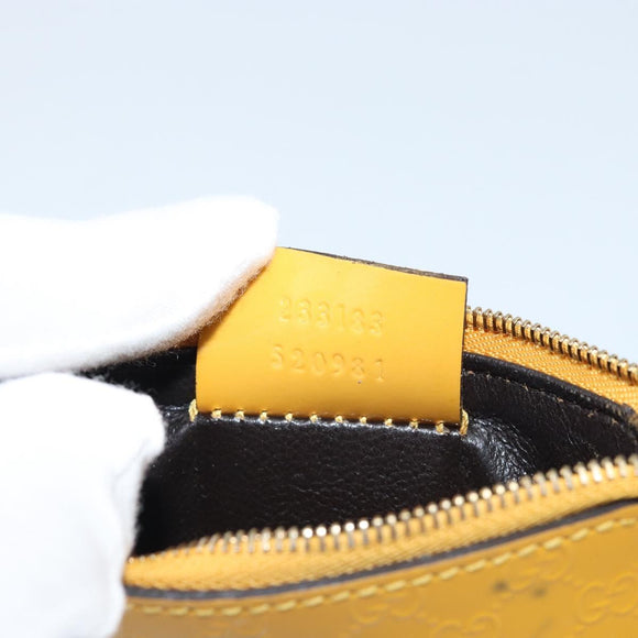 GUCCI Micro GG Canvas Guccissima Coin Purse PVC Yellow 233183 Auth BA10953