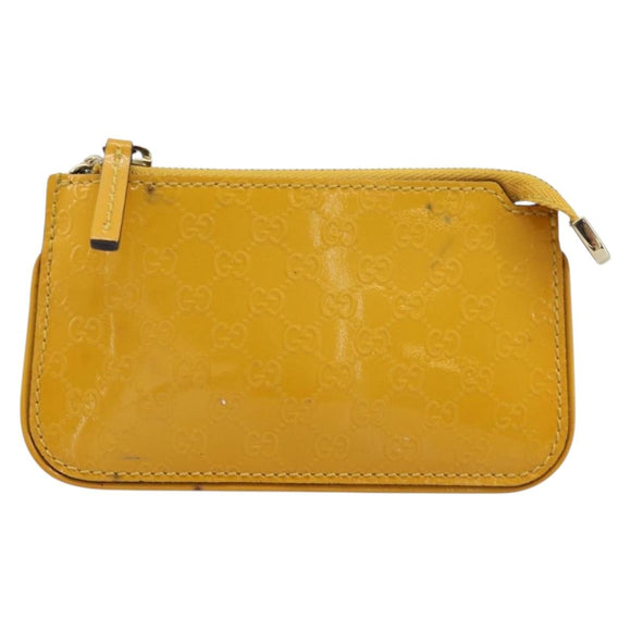GUCCI Micro GG Canvas Guccissima Coin Purse PVC Yellow 233183 Auth BA10953