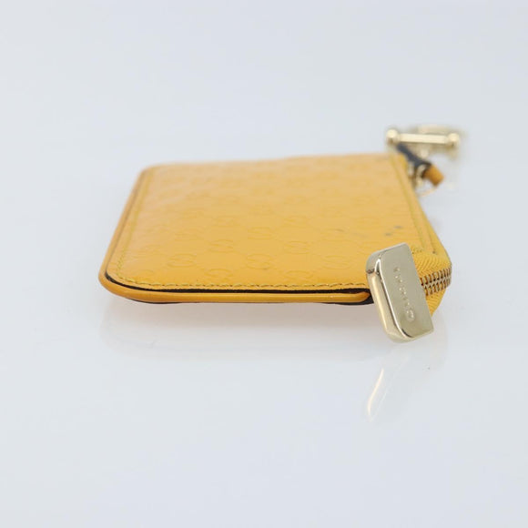 GUCCI Micro GG Canvas Guccissima Coin Purse PVC Yellow 233183 Auth BA10953