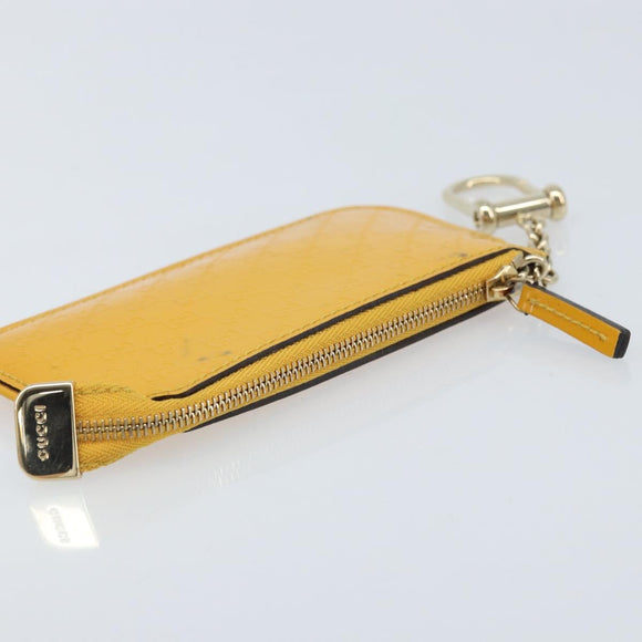 GUCCI Micro GG Canvas Guccissima Coin Purse PVC Yellow 233183 Auth BA10953