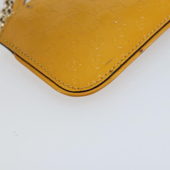 GUCCI Micro GG Canvas Guccissima Coin Purse PVC Yellow 233183 Auth BA10953