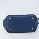 Miu Miu Hand Bag Leather 2way Blue Gold Auth BA10954A-5