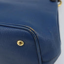 Miu Miu Hand Bag Leather 2way Blue Gold Auth BA10954A-10