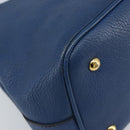 Miu Miu Hand Bag Leather 2way Blue Gold Auth BA10954A-17