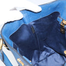 Miu Miu Hand Bag Leather 2way Blue Gold Auth BA10954A-22