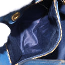 Miu Miu Hand Bag Leather 2way Blue Gold Auth BA10954A-24