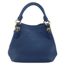 Miu Miu Hand Bag Leather 2way Blue Gold Auth BA10954A-2