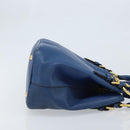 Miu Miu Hand Bag Leather 2way Blue Gold Auth BA10954A-3