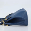 Miu Miu Hand Bag Leather 2way Blue Gold Auth BA10954A-4