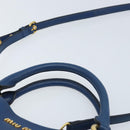 Miu Miu Hand Bag Leather 2way Blue Gold Auth BA10954A-8