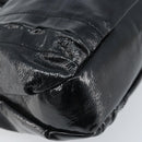 Salvatore Ferragamo Gancini Hand Bag Leather Black Silver Auth BA10955-11