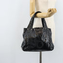 Salvatore Ferragamo Gancini Hand Bag Leather Black Silver Auth BA10955-23