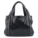 Salvatore Ferragamo Gancini Hand Bag Leather Black Silver Auth BA10955-3
