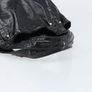 Salvatore Ferragamo Gancini Hand Bag Leather Black Silver Auth BA10955-7
