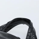 Salvatore Ferragamo Gancini Hand Bag Leather Black Silver Auth BA10955-8