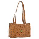 MCM Logogram Vicetos Tote Bag PVC Bruin Goud Auth BA10957-1