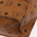 MCM Logogram Vicetos Tote Bag PVC Bruin Goud Auth BA10957-12