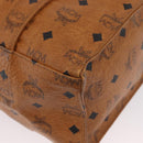 MCM Logogram Vicetos Tote Bag PVC Bruin Goud Auth BA10957-13