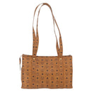 MCM Logogram Vicetos Tote Bag PVC Bruin Goud Auth BA10957-3