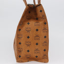 MCM Logogram Vicetos Tote Bag PVC Bruin Goud Auth BA10957-5