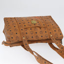 MCM Logogram Vicetos Tote Bag PVC Bruin Goud Auth BA10957-6