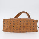 MCM Logogram Vicetos Tote Bag PVC Bruin Goud Auth BA10957-9