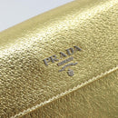 PRADA Pouch Leather Gold Auth BA10959V-17