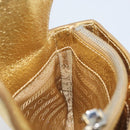 PRADA Pouch Leather Gold Auth BA10959V-18