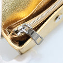 PRADA Pouch Leather Gold Auth BA10959V-20