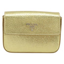 PRADA Pouch Leather Gold Auth BA10959V-13
