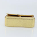 PRADA Pouch Leather Gold Auth BA10959V-6