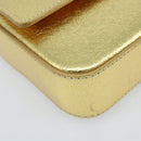 PRADA Pouch Leather Gold Auth BA10959V-14