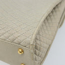 BALLY Hand Bag Leather Ivory Gold Auth BA10961-15