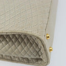 BALLY Hand Bag Leather Ivory Gold Auth BA10961-16