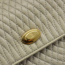 BALLY Hand Bag Leather Ivory Gold Auth BA10961-17