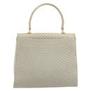 BALLY Hand Bag Leather Ivory Gold Auth BA10961-2