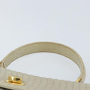BALLY Hand Bag Leather Ivory Gold Auth BA10961-8