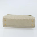 BALLY Hand Bag Leather Ivory Gold Auth BA10961-5