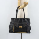 Chloe Sally Tote Bag Leather Black Gold Auth BA10963-23