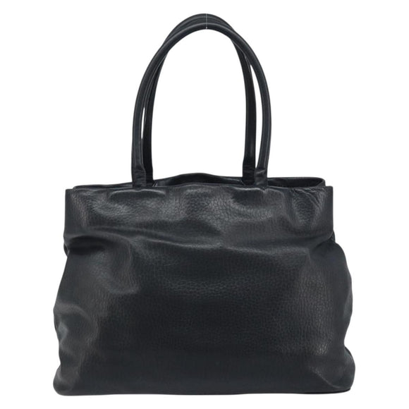 Chloe Sally Tote Bag Leather Black Gold Auth BA10963
