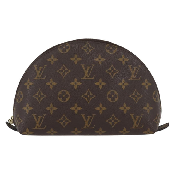 LOUIS VUITTON Monogram Trousse Demi Ronde Cosmetic Pouch M47520 LV Auth BA10964