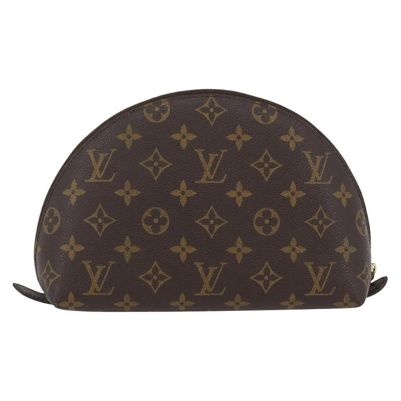 LOUIS VUITTON Monogram Trousse Demi Ronde Cosmetic Pouch M47520 LV Auth BA10964